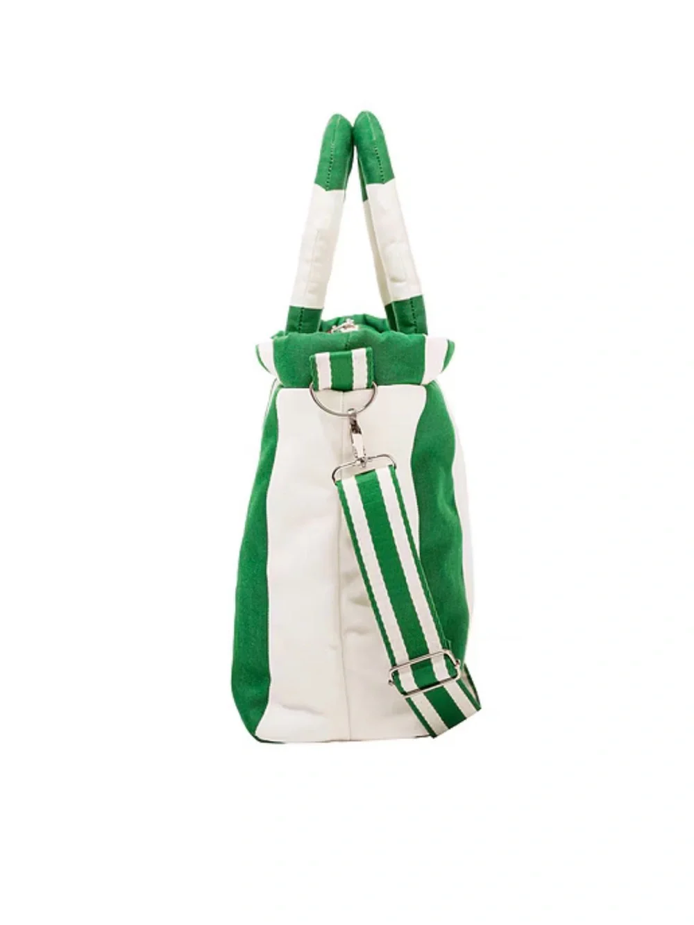 Business & Pleasure Green & White Striped Cooler Tote with Detachable Strap